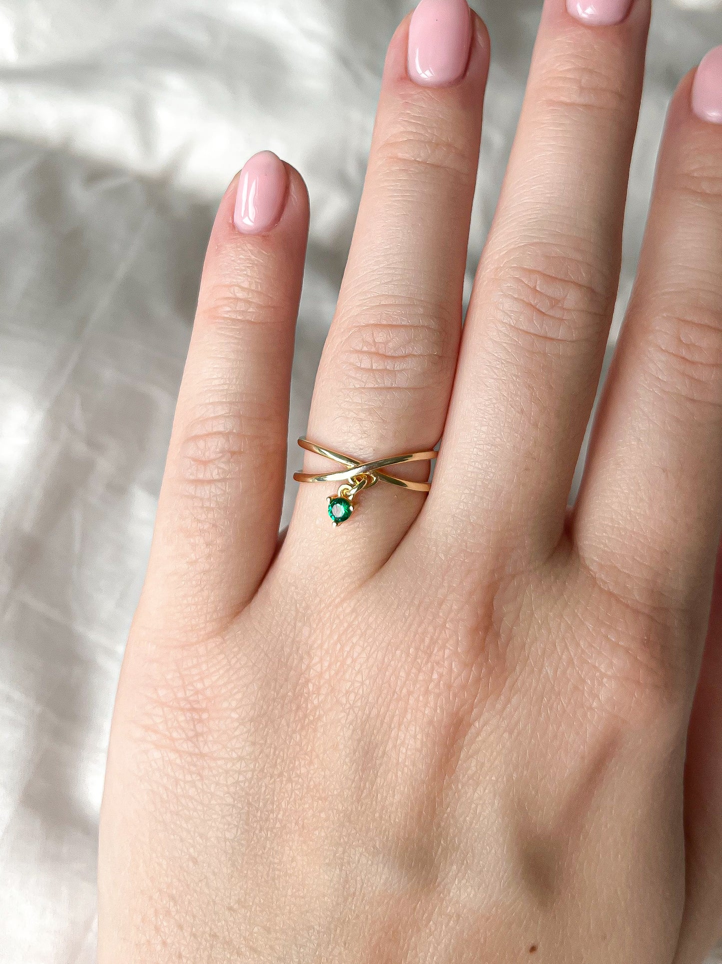 Emerald Zircon Daphnē Ring
