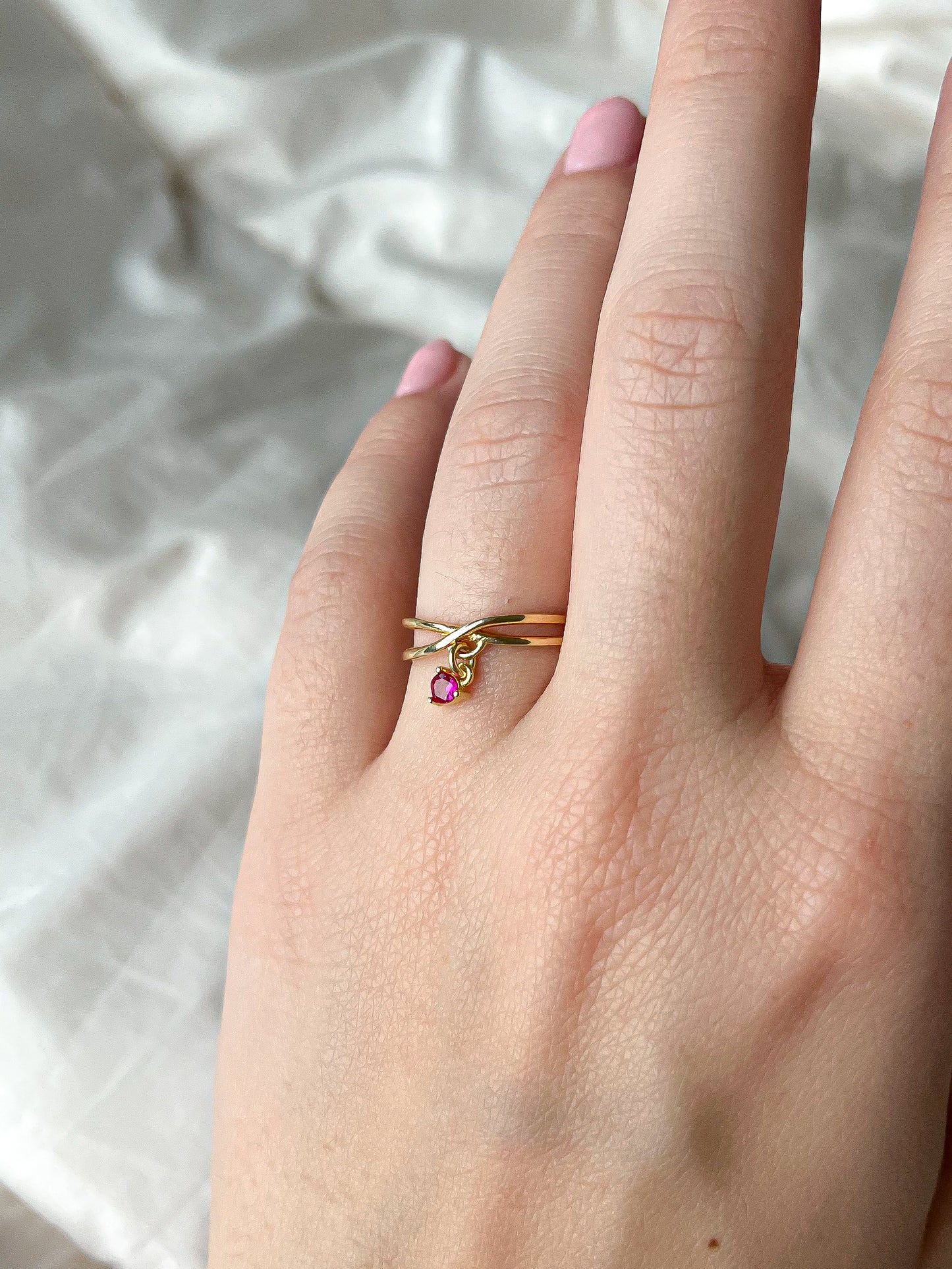 Ruby Zircon Daphnē Ring