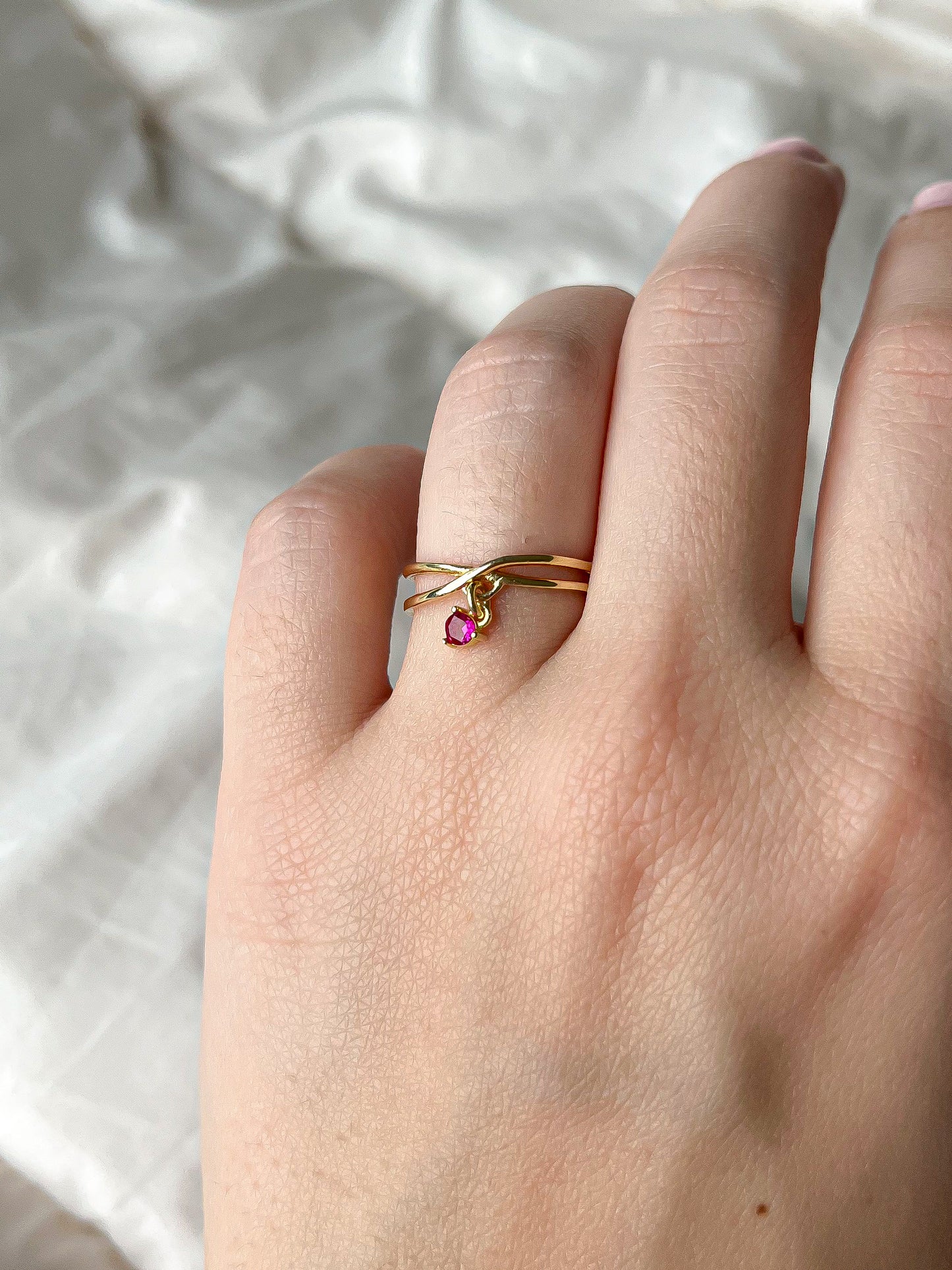 Ruby Zircon Daphnē Ring