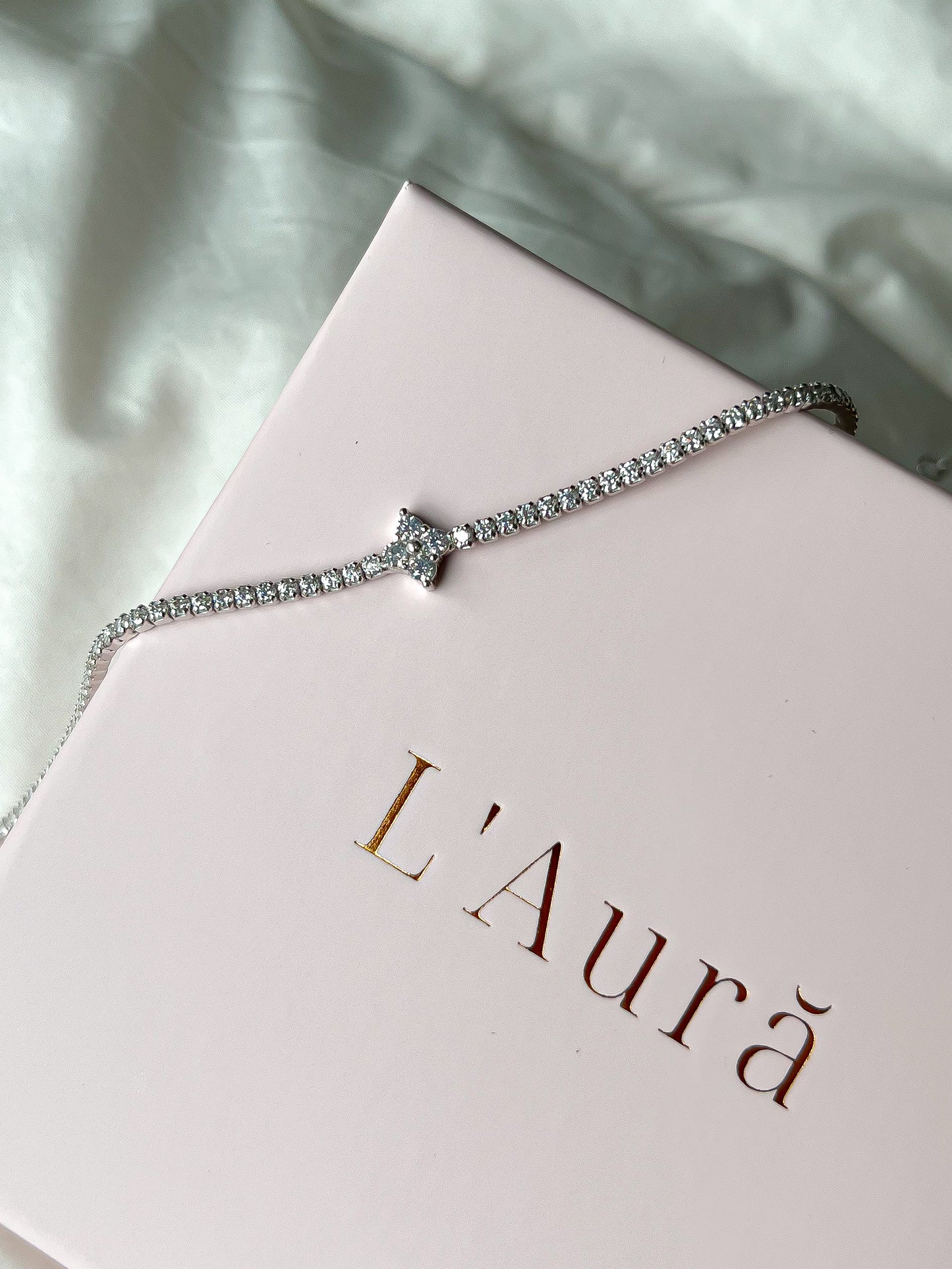 Silver Flower Tennis Bracelet