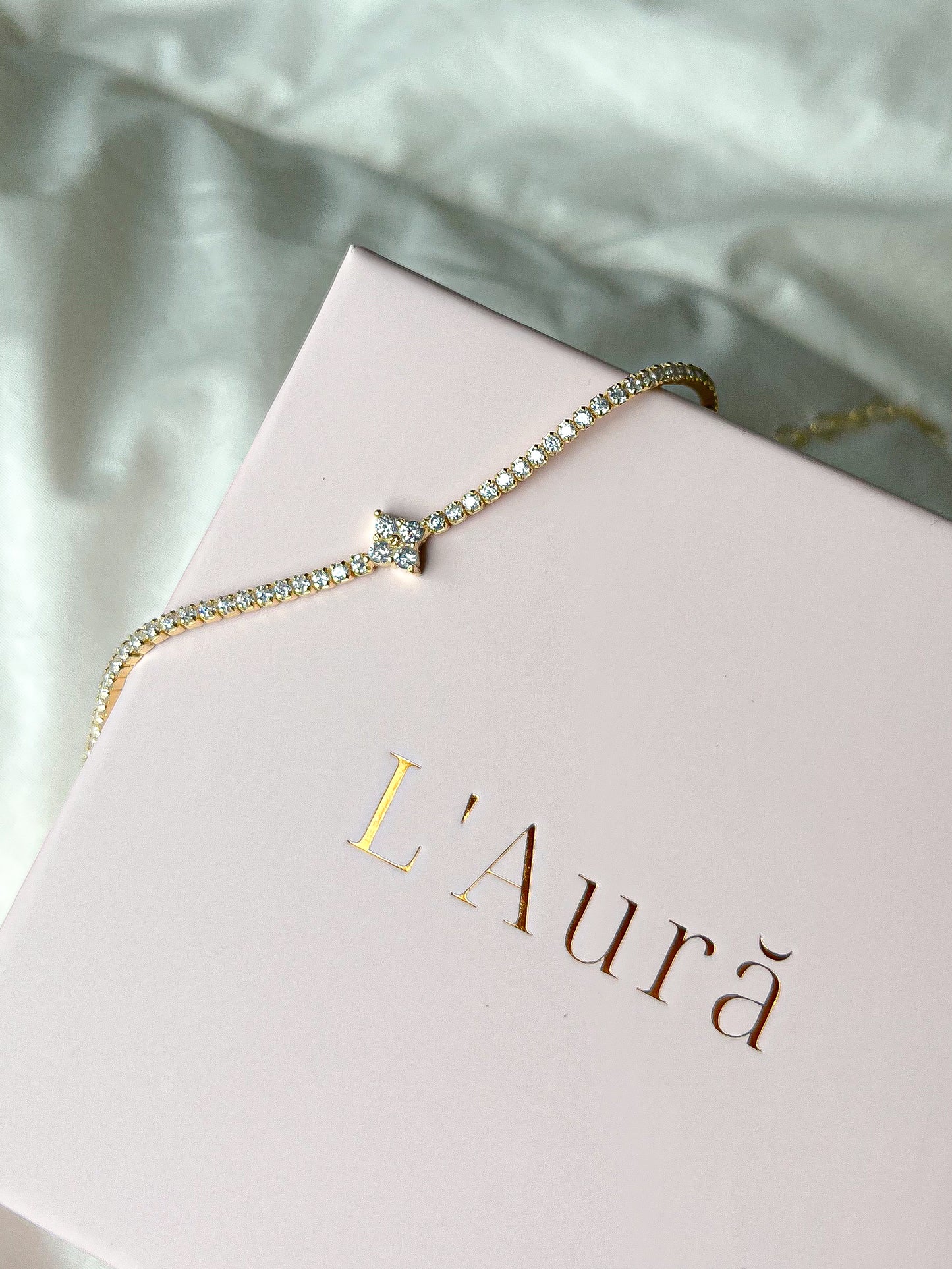 Gold Flower Tennis Bracelet