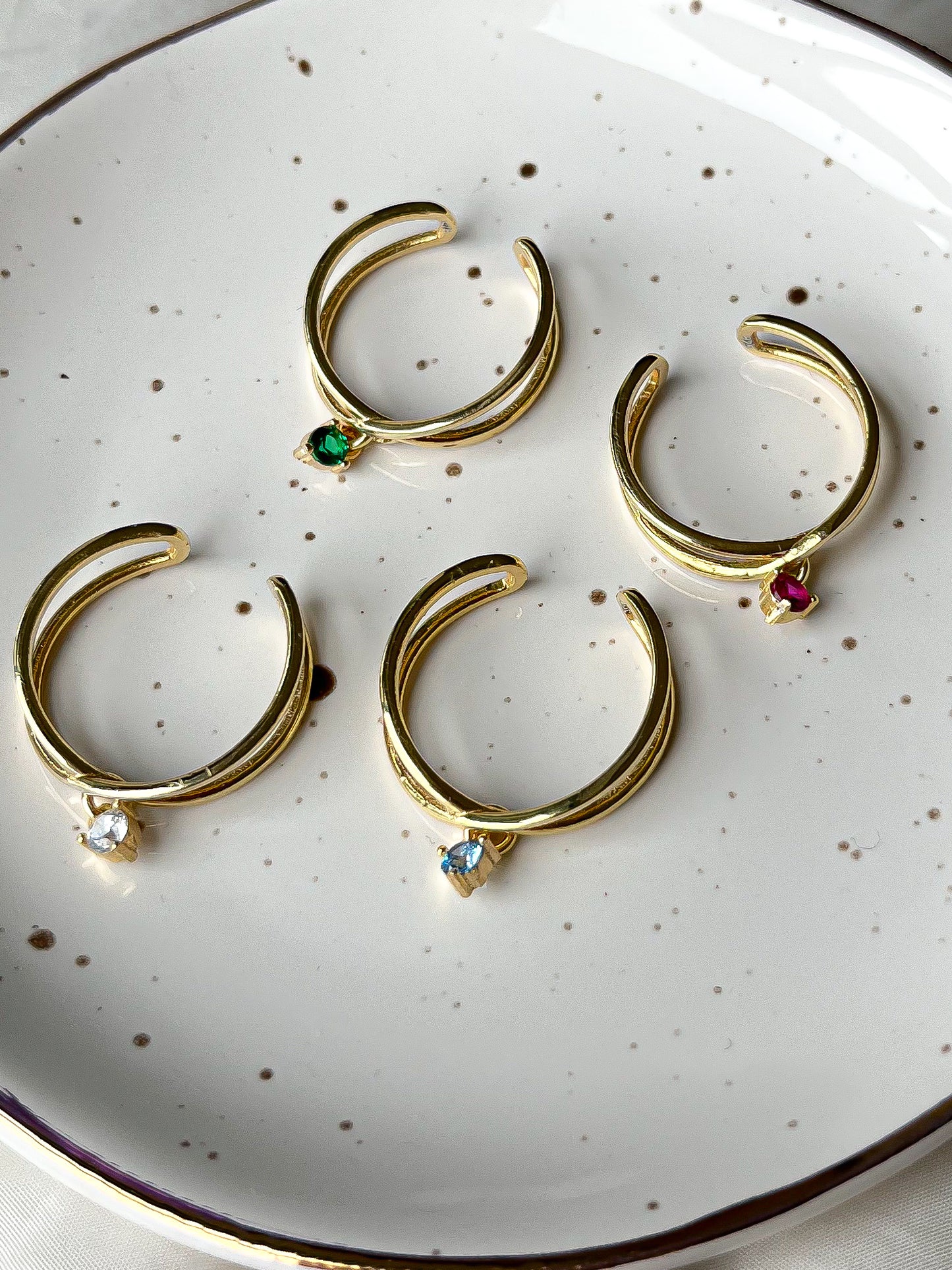 Ruby Zircon Daphnē Ring