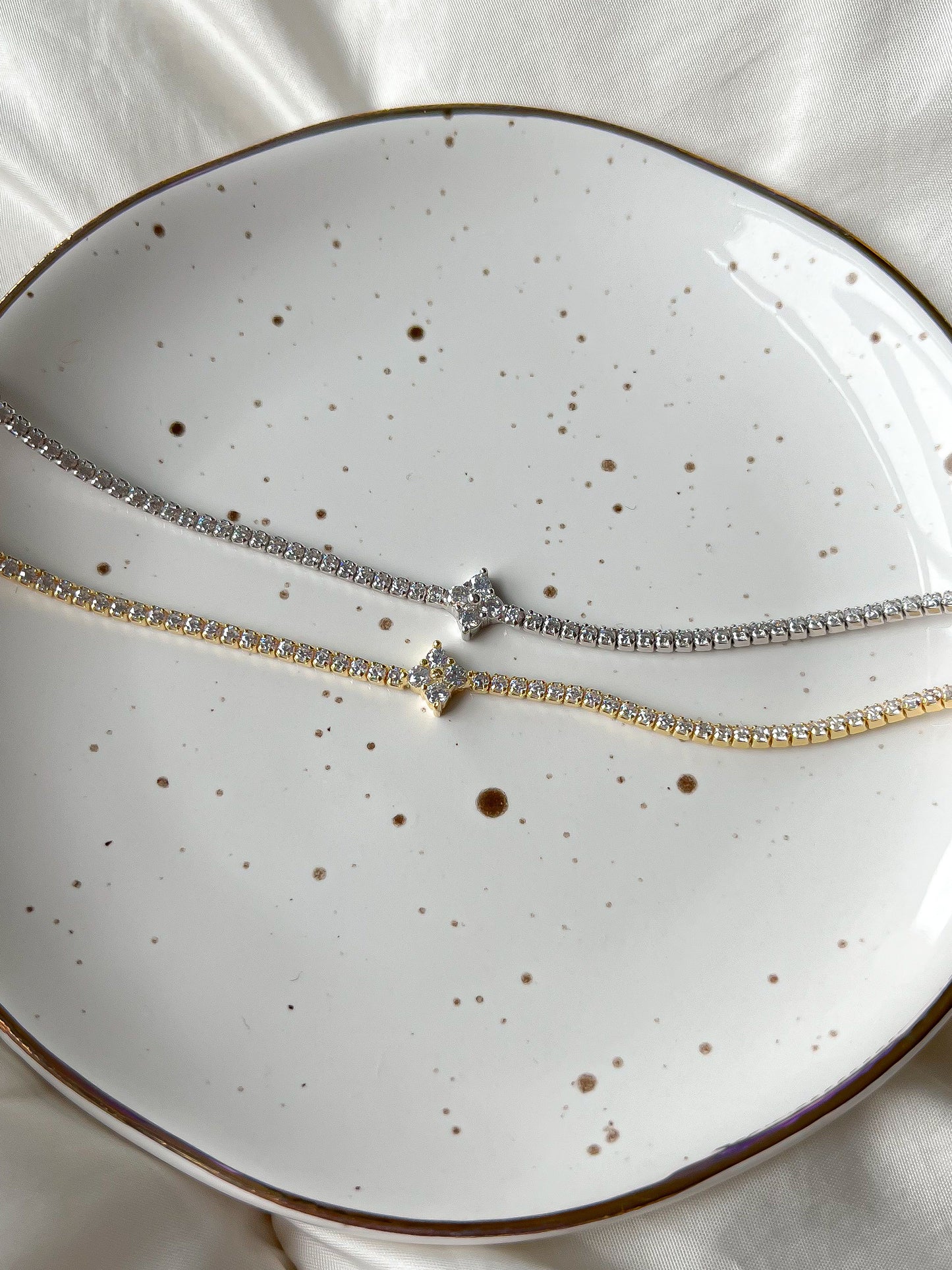 Silver Flower Tennis Bracelet