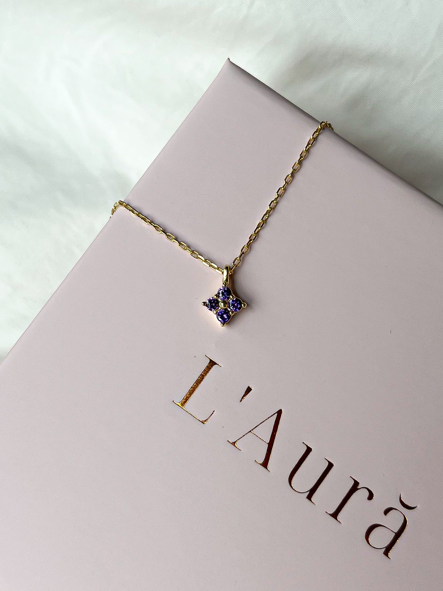Amethyst Zircon Flower Necklace