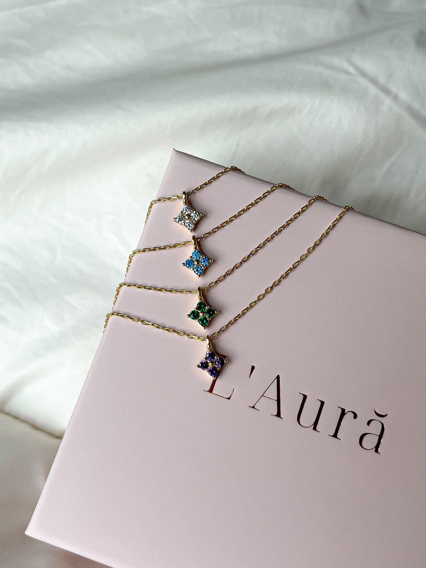 Amethyst Zircon Flower Necklace