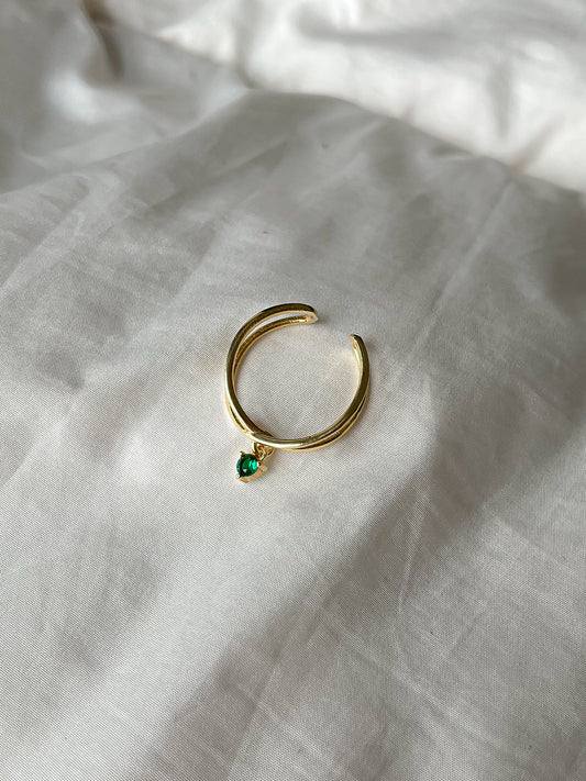 Emerald Zircon Daphnē Ring