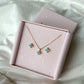 Aquamarine Zircon Flower Necklace