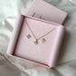 White Zircon Flower Necklace