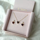 Gold Garnet Heart Earrings