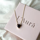 Gold Garnet Heart Necklace
