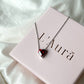 Silver Garnet Heart Necklace