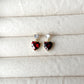 Gold Garnet Heart Earrings
