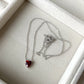 Silver Garnet Heart Necklace