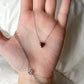 Silver Garnet Heart Necklace