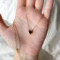 Gold Garnet Heart Necklace
