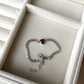 Silver Garnet Heart Bracelet