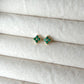 Emerald zircon Flower Earrings
