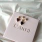 Gold Garnet Heart Earrings
