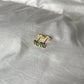 Emerald zircon Flower Earrings