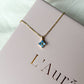 Aquamarine Zircon Flower Necklace